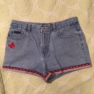 SQZ Jeans denim shorts with butterfly theme